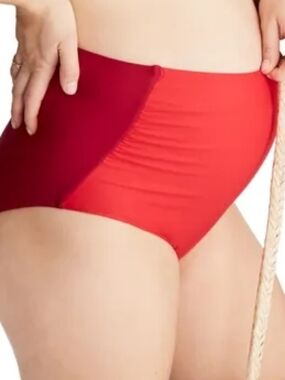 NWT HATCH Zanzibar Maternity Bottom Two-Tone Pink/Red Swim .